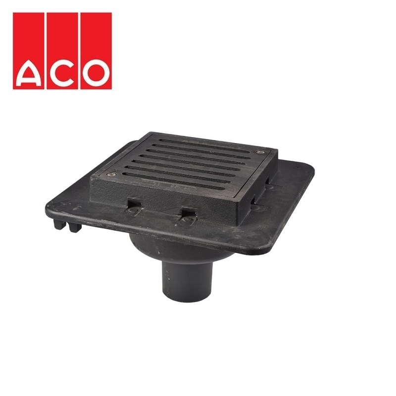 Car Park Gully Cast Iron Grate Flange and Vertical Outlet - 110mm 