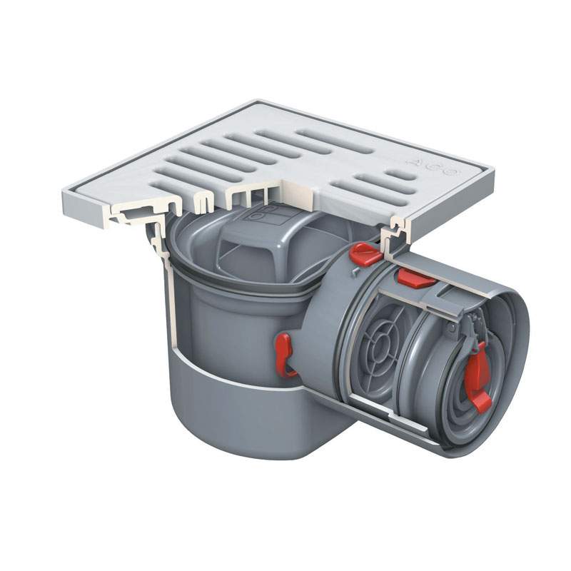 Aco Grey Junior Anti-Flood Backflow Floor Drain Plastic