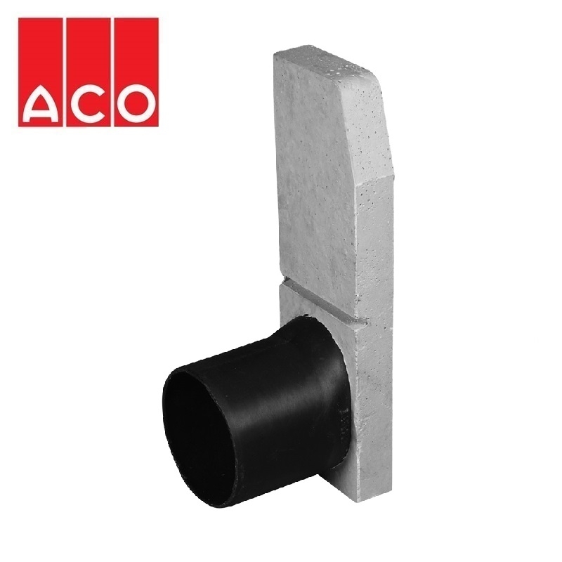 ACO KerbDrain HB480 Half Battered Right Hand Outlet End Cap - 50mm