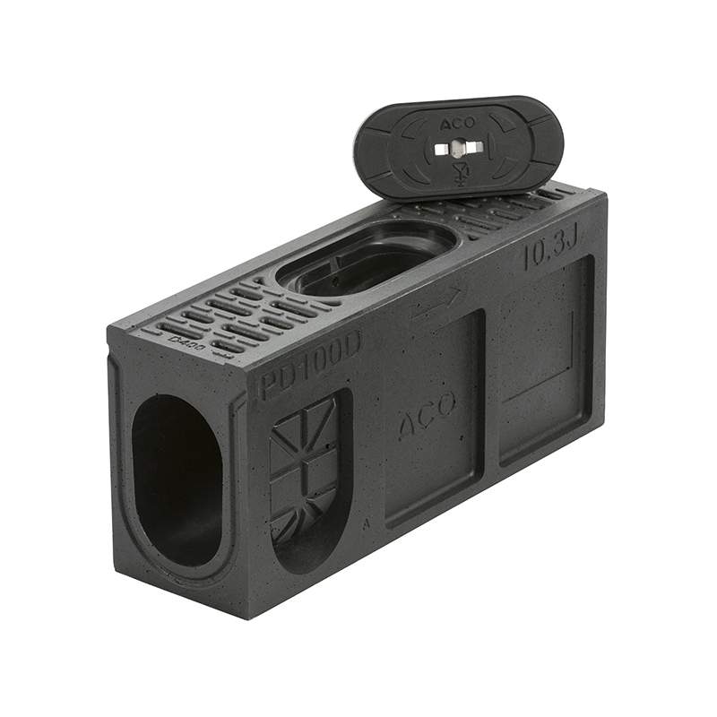 Aco Black Monodrain 128Mm X 150Mm X 500Mm Access Unit - Concrete