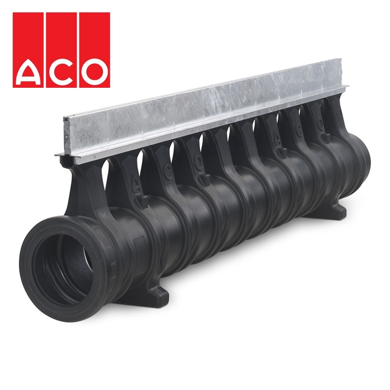 ACO Qmax 225 Slot Channel with Q-Slot Steel Edge Rail 2m