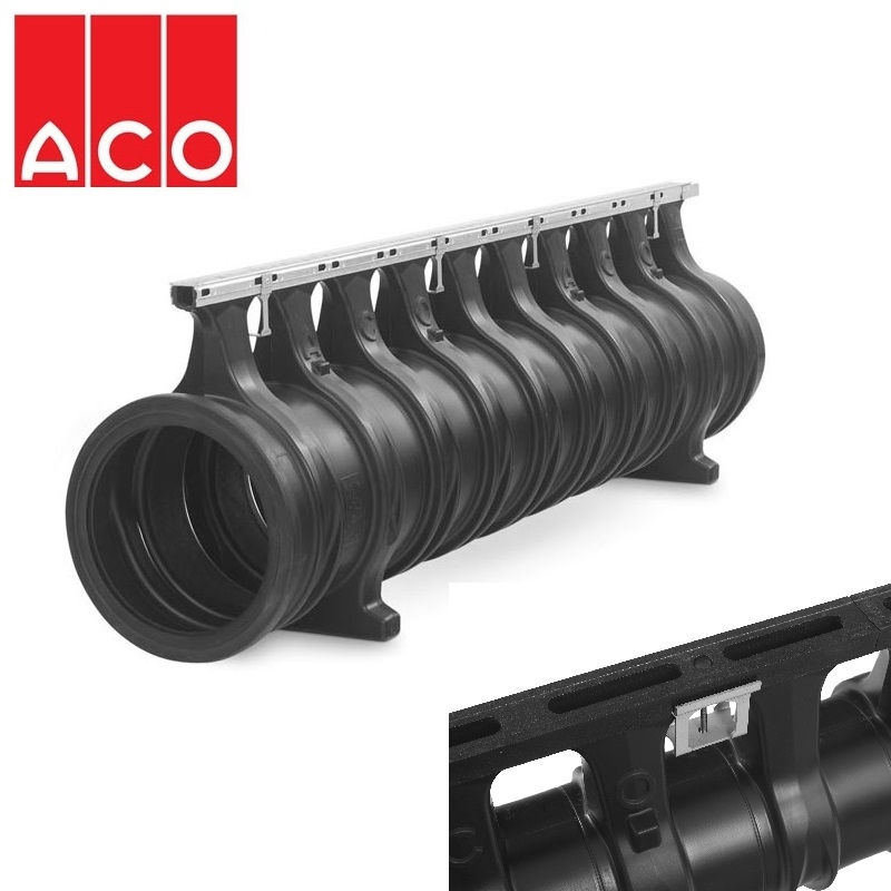 ACO Qmax 350 Slot Channel with Q-Flow Iron Edge Rail 2m