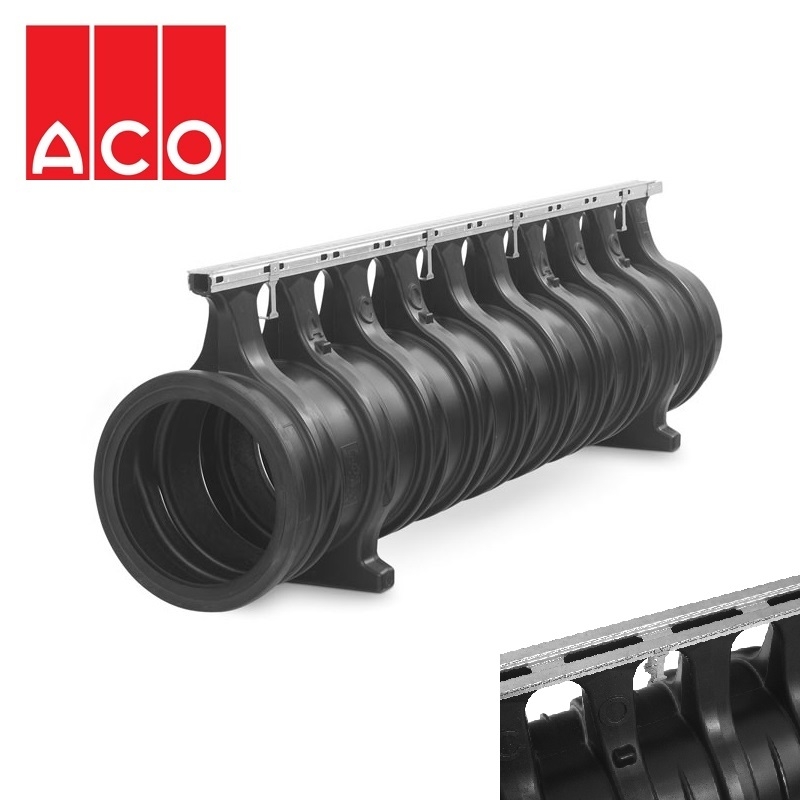 ACO Qmax 350 Slot Channel with Q-Flow Steel Edge Rail 2m