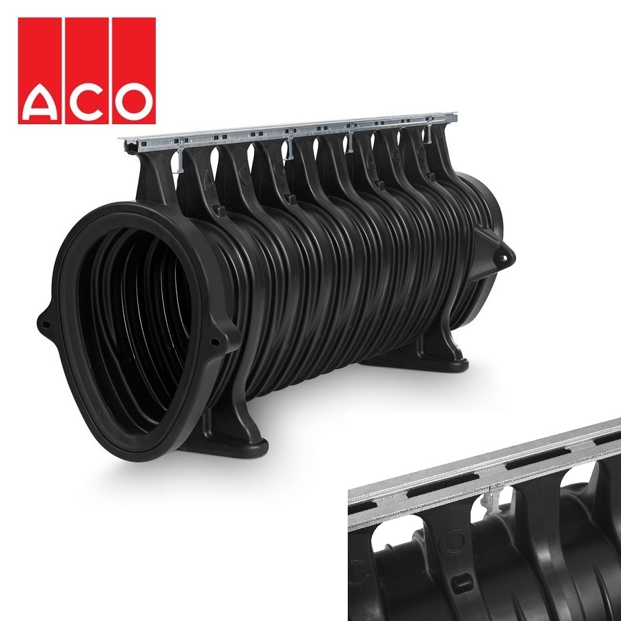 ACO Qmax 550 Slot Channel with Q-Flow Steel Edge Rail 2m