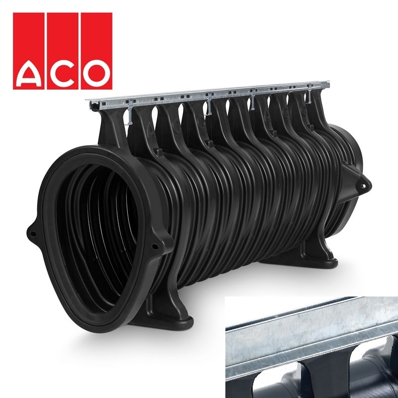 ACO Qmax 550 Slot Channel with Q-Slot Steel Edge Rail 2m