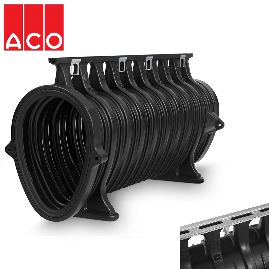 ACO Qmax 700 Slot Channel with Q-Flow Steel Edge Rail 2m
