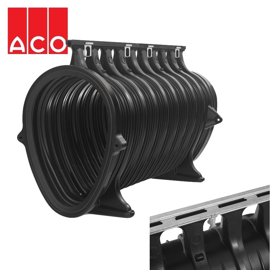 ACO Qmax 900 Slot Channel with Q-Flow Steel Edge Rail 2m