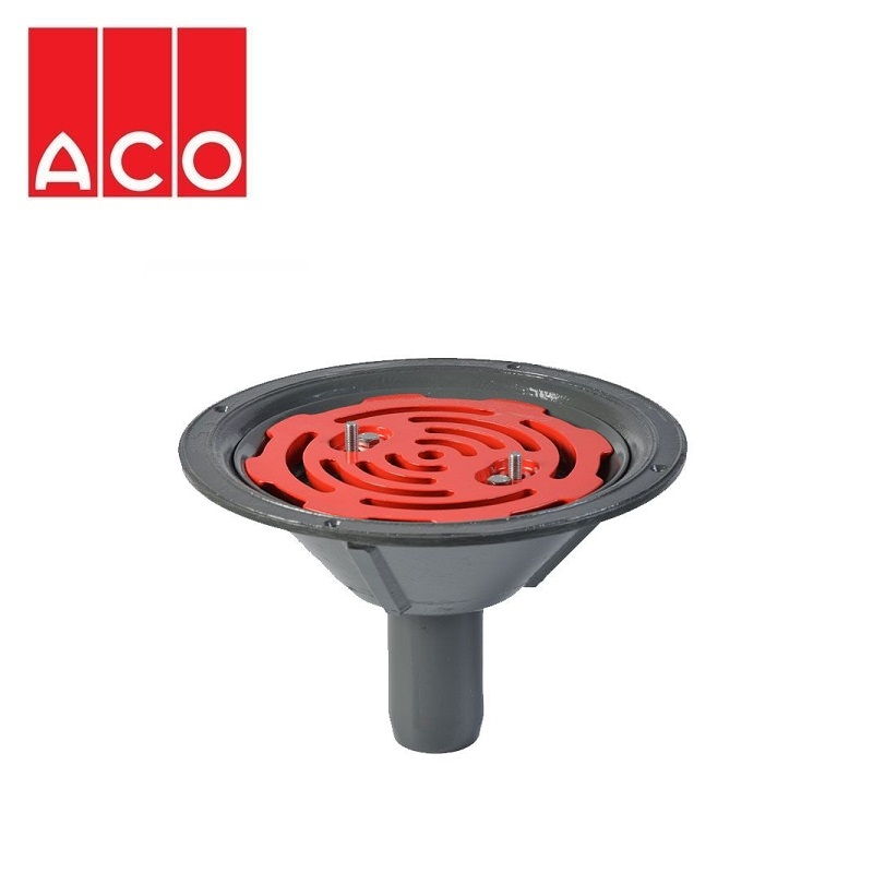 ACO Rainwater Roof Outlet Vertical Spigot with Flat Grate - 50mm