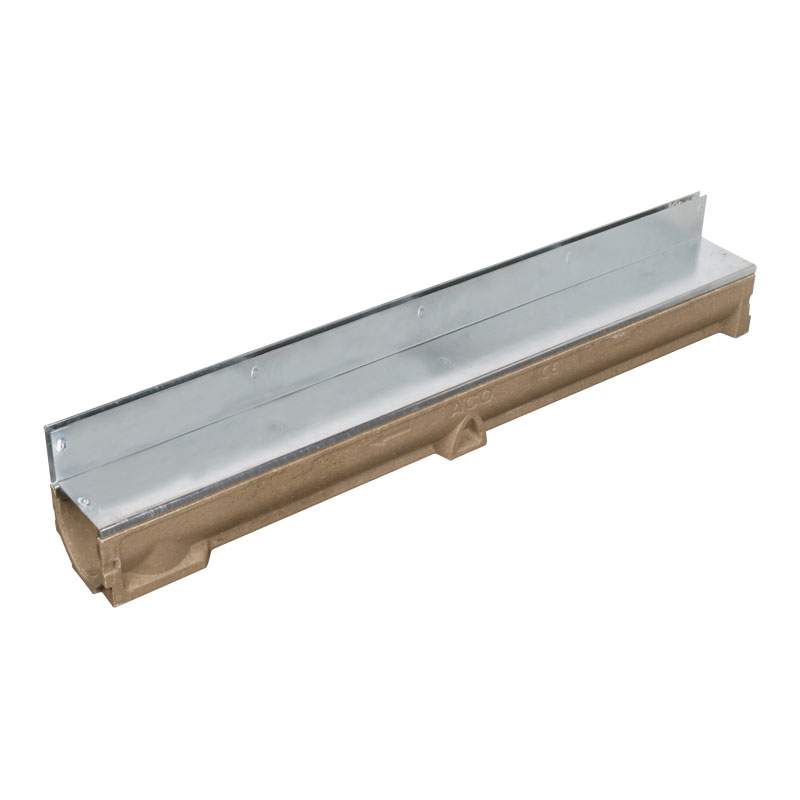 Aco Black/Light Brickslot Raindrain Slot Drain Channel 1M X 118Mm X 173Mm - B125 Concrete