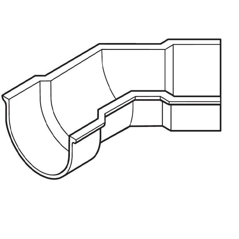 Cast Aluminium Beaded Deep Run 135dg Angle 113mm x 75mm - Textured Black