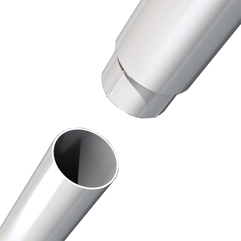 Image of Alumasc Flushjoint Circular 92.5dg 2 Piece 750mm Offset 63mm - Metallic Silver