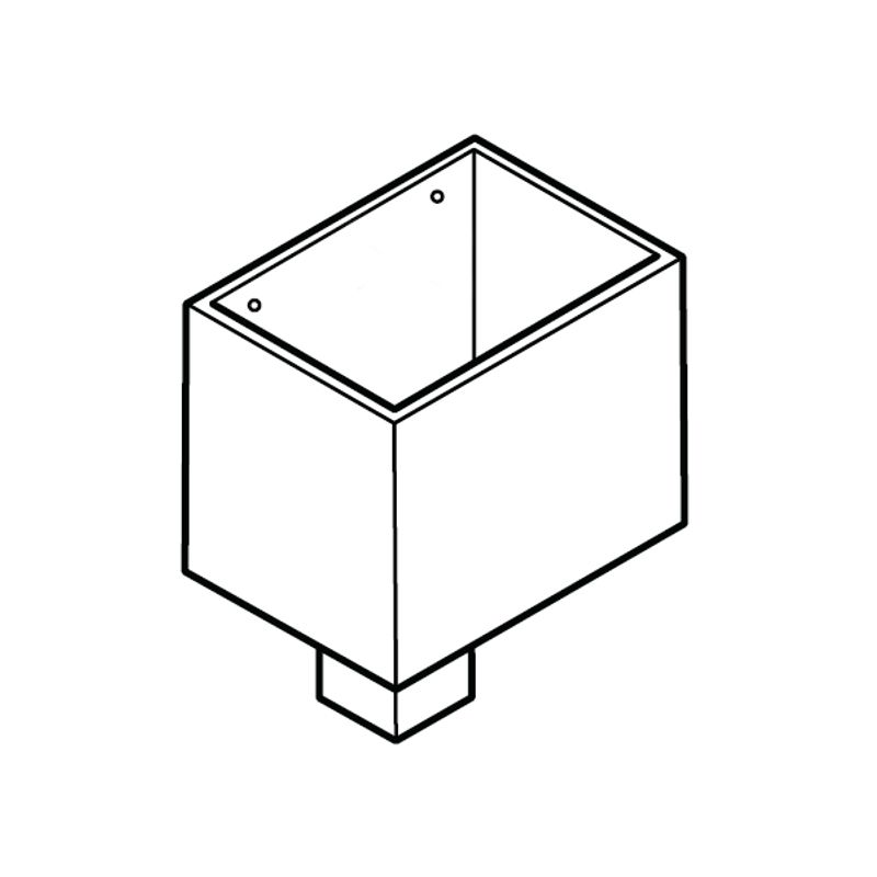 Alumasc Flushjoint Square Downpipe Hopper Head 100mm x 100mm Black