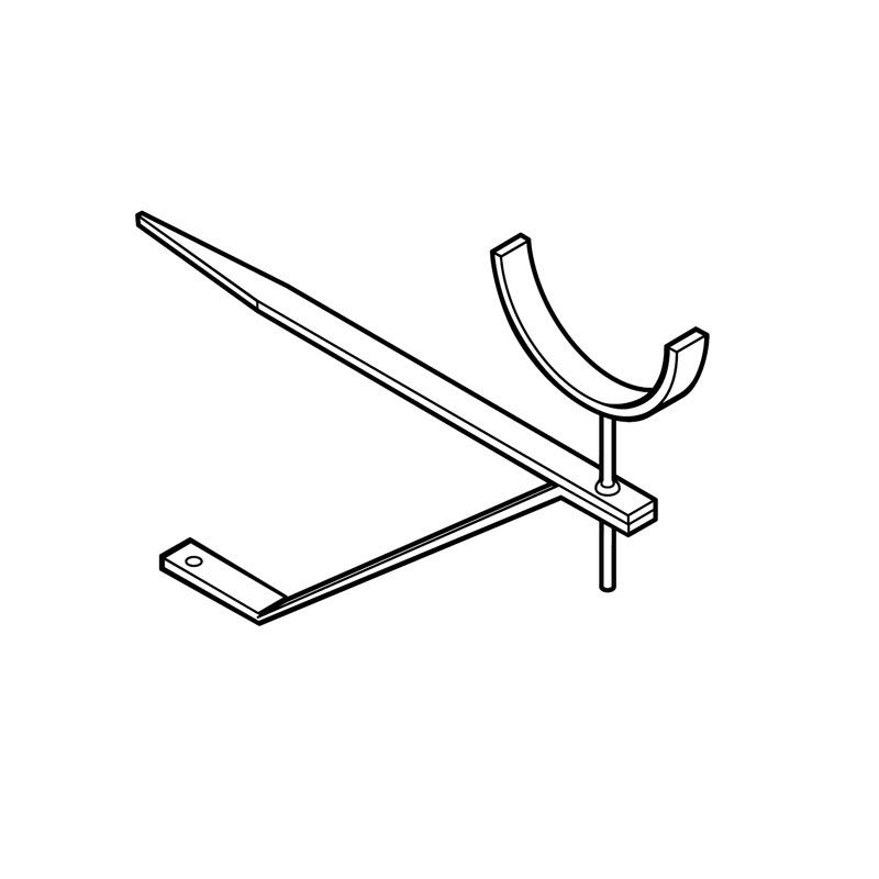Product image for Aluminium Guttering Beaded Half Round Rise & Fall Rafter Bracket 125mm Black