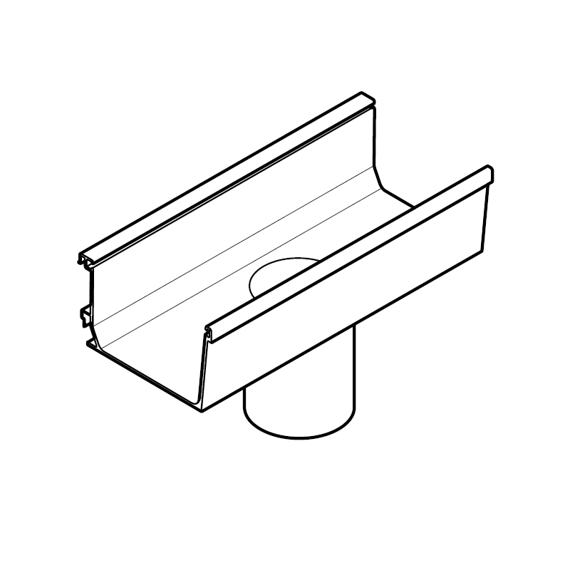 Aluminium GX Smooth Gutter 63mm Outlet 140 x 100mm - White