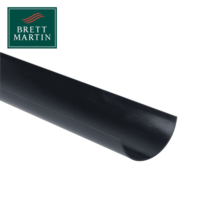 Plastic Guttering Half Round Style 4m Length 112mm - Anthracite Grey