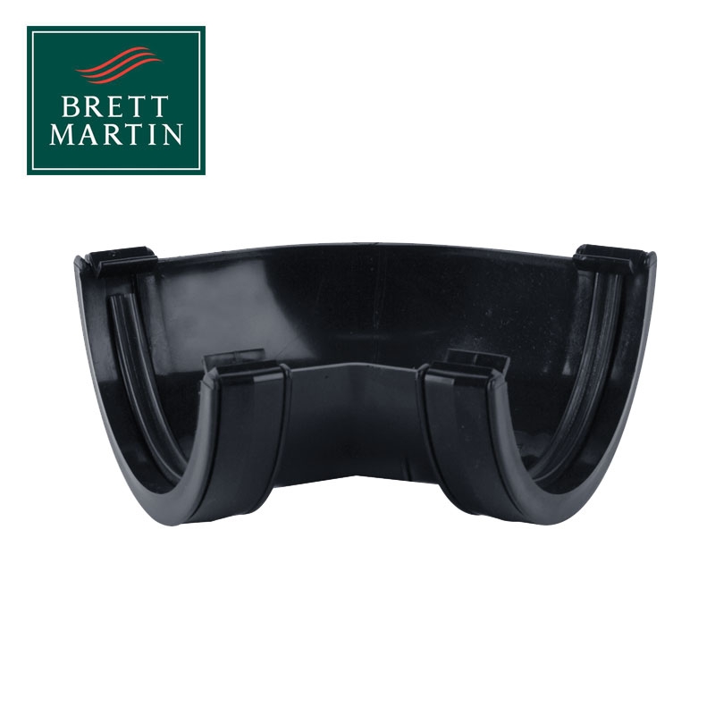 Plastic Guttering Half Round 135 Degree Angle 112mm - Anthracite Grey