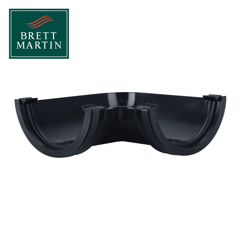 Plastic Guttering Half Round 90 Degree Angle 112mm - Anthracite Grey