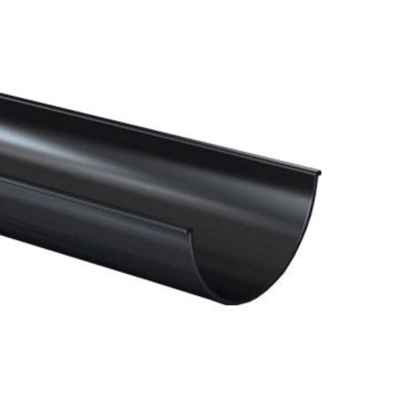 Image of Alumasc Aqualine 100mm x 50mm Half Round Running Outlet 100mm x 75mm - Black