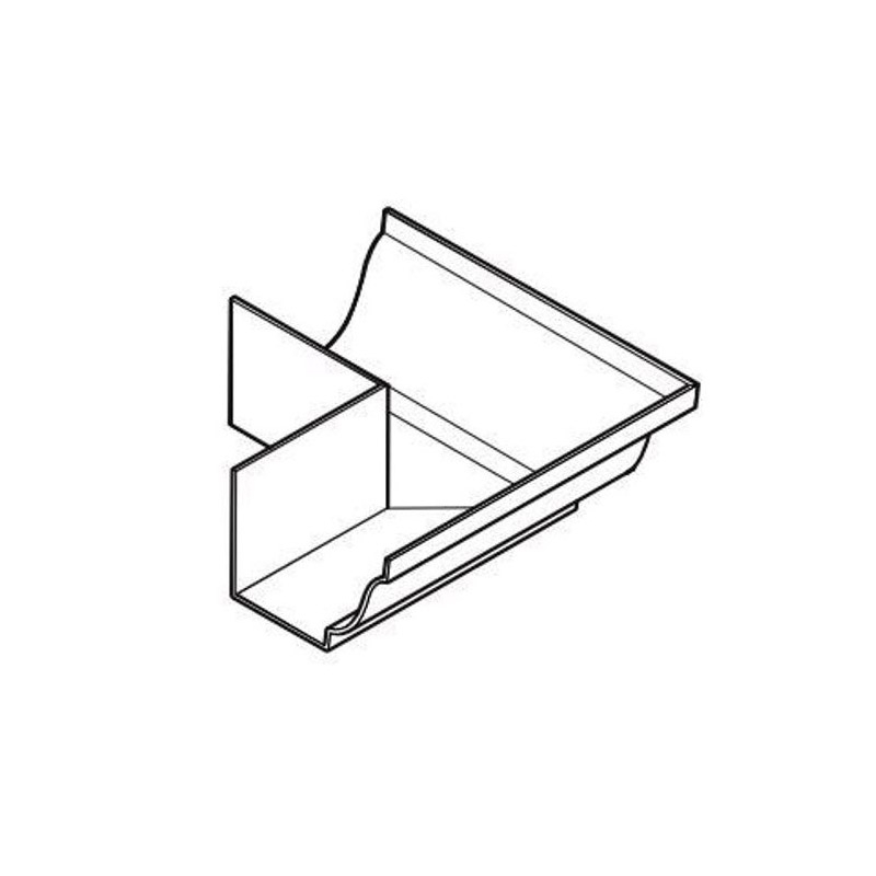 Aluminium Guttering AX Moulded 100mm x 75mm 90dg Ex Angle - Slate Grey