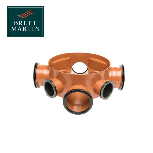 Brett Martin Adoptable Inspection Chamber Base 450mm x 160mm 5 Inlet (inc.3 Plugs)