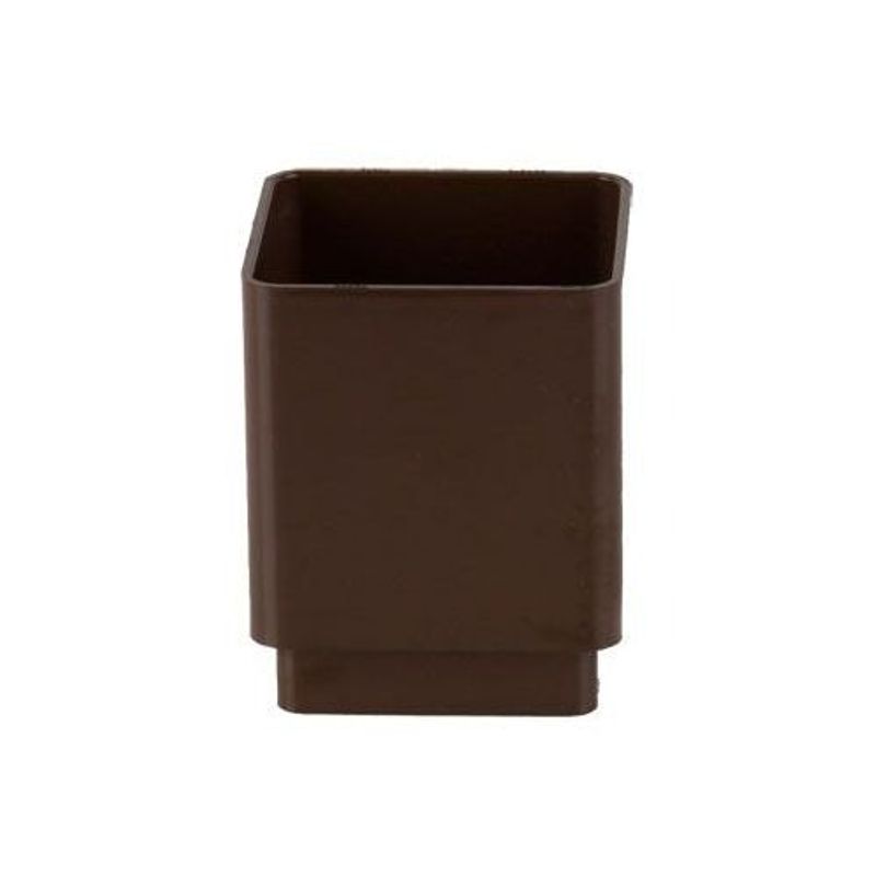 Plastic Guttering Square Downpipe Connector 65mm Brown Drainage