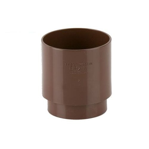 Plastic Guttering Round Style Downpipe Connector 68mm - Brown