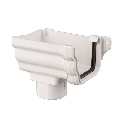 Plastic Guttering Ogee Prostyle Stop End Outlet LH 106mm - White