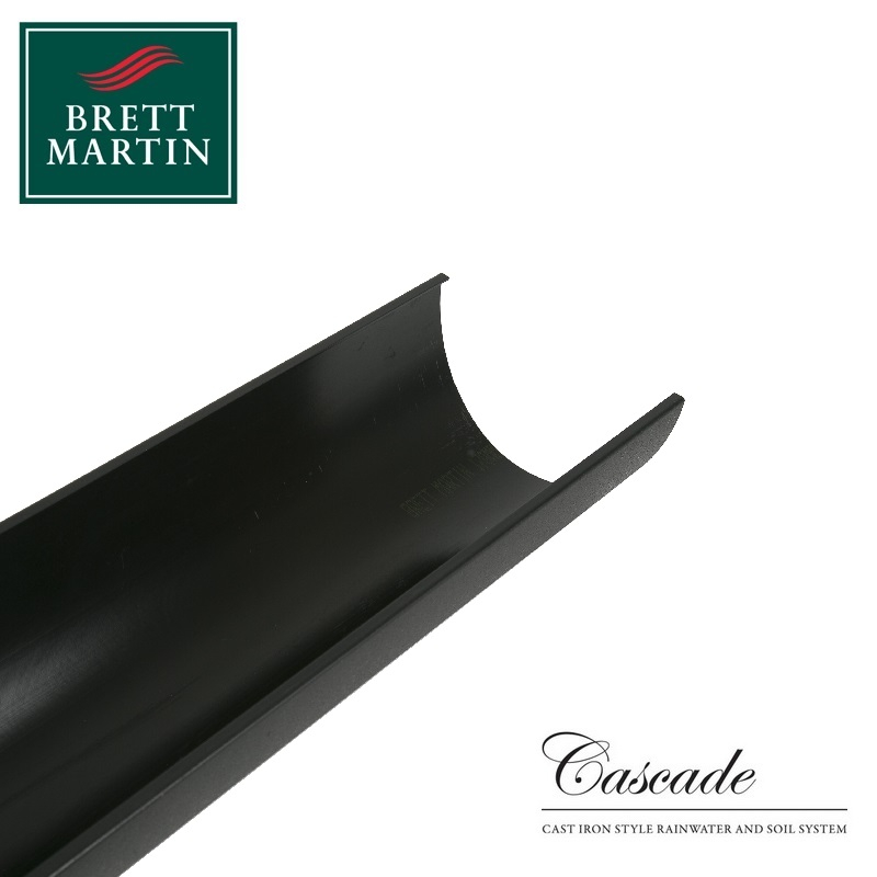 Cascade Cast Iron Style Black 170mm x 2m Deepstyle Gutter