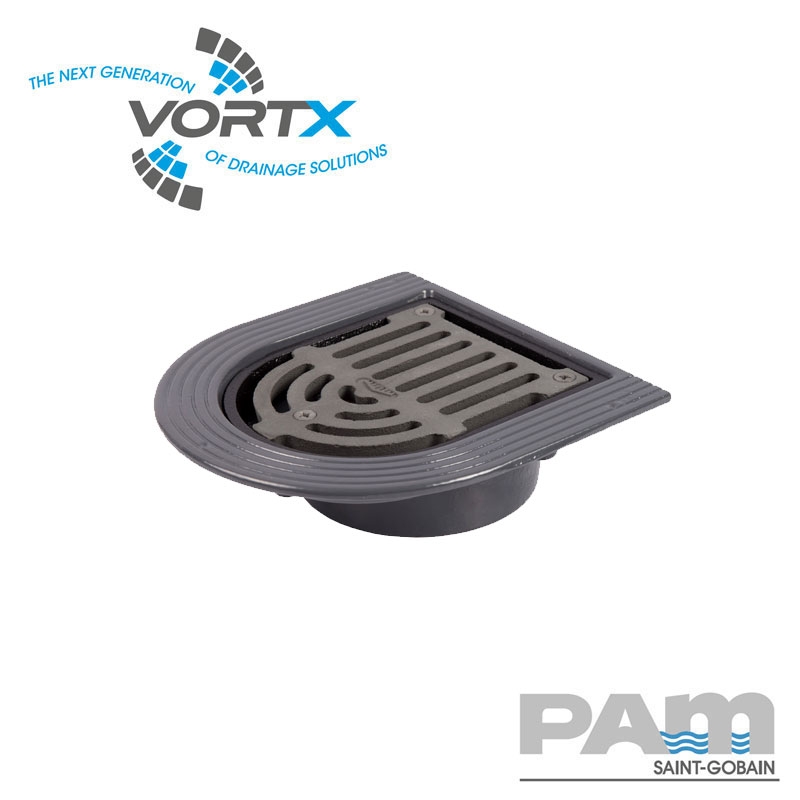 Cast Iron Rainwater Balcony Outlet with Threaded Spigot - 110mm