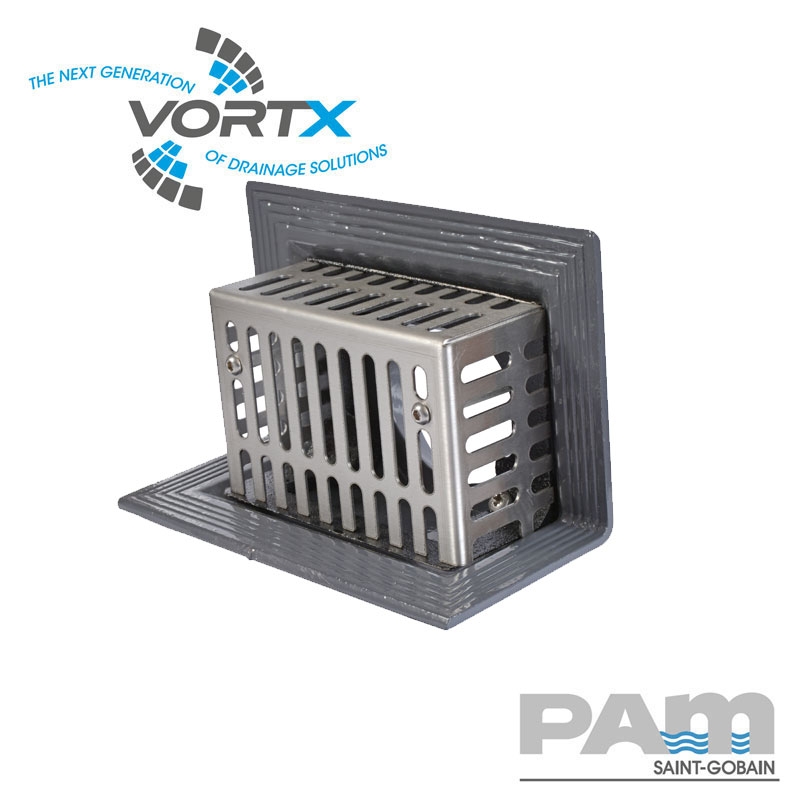 Cast Iron Rainwater Two-Way Roof Outlet with Boxed Grate