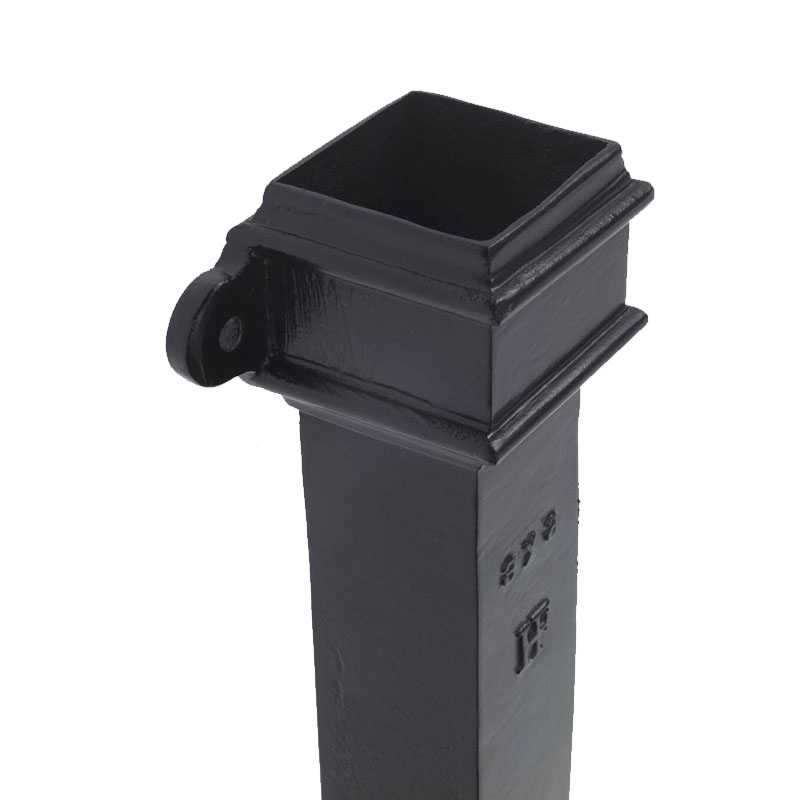 Cast Iron Square Eared Downpipe 75 x 75mm x 1.8m - Primed Finish
