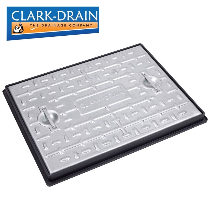 Manhole Cover and Frame with Steel Lid 600L x 450W x 45H -10 Tonne GPW