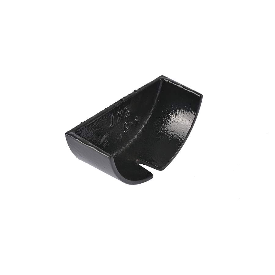 Pam Building Products Black Pam Building Classical Plus Cast Iron Half Round External Stop End - 125Mm
