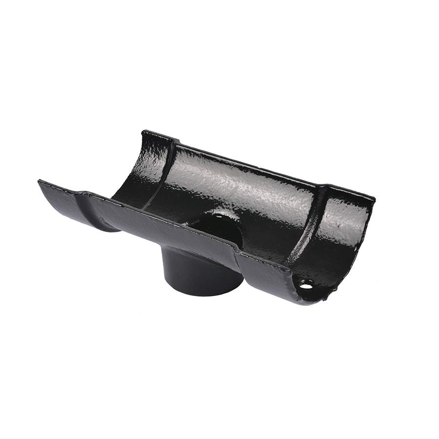 Pam Building Products Black Pam Building Classical Plus Cast Iron Half Round 75Mm Running Outlet - 125Mm