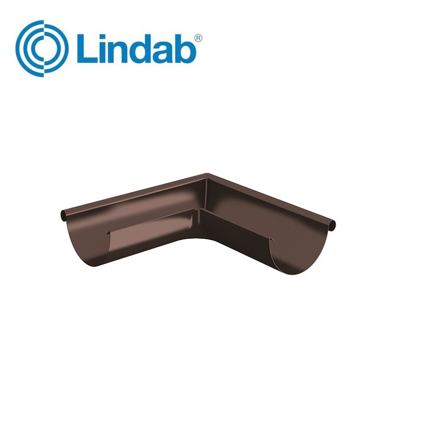 Lindab Half Round 90dg Outer Gutter Angle 125mm Painted Coffee Brown