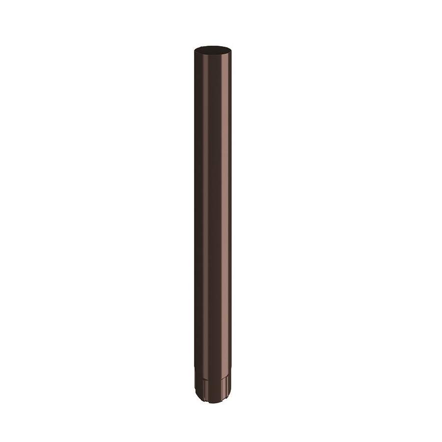 Lindab Coffee Brown 100Mm Round Steel Downpipe - Galvanised Steel
