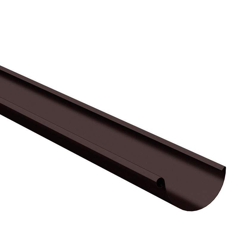 Lindab Coffee Brown Galvanised Steel Guttering Half Round 150Mm X 3M