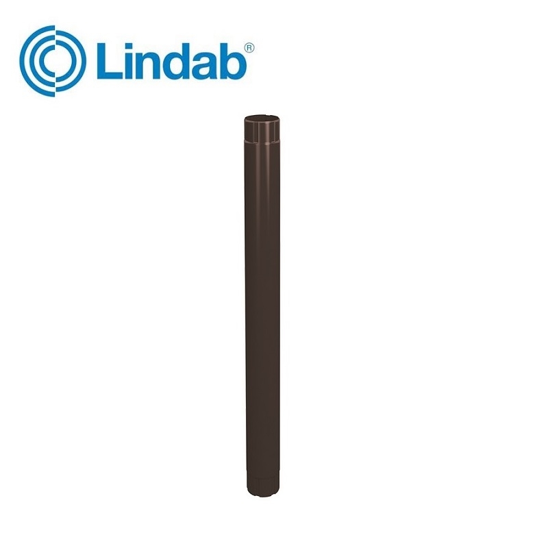 Lindab Round Intermediate Pipe 75mm x 1m Painted Coffee Brown