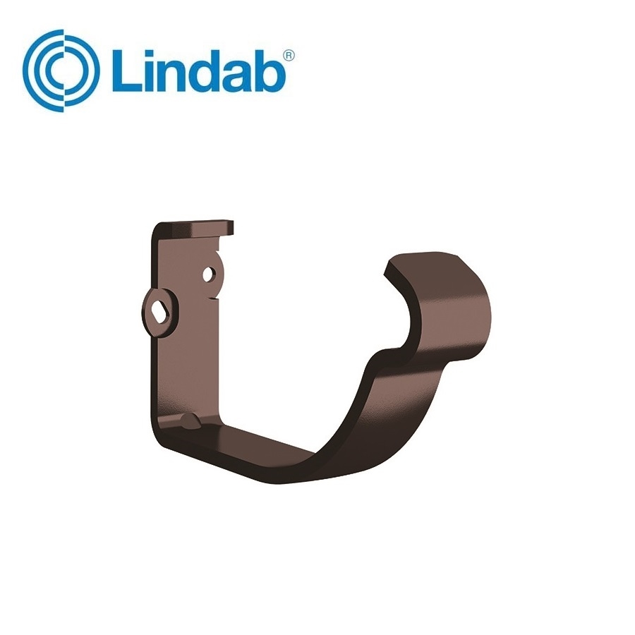 Lindab Half Round Fascia Bracket 100mm Painted Coffee Brown