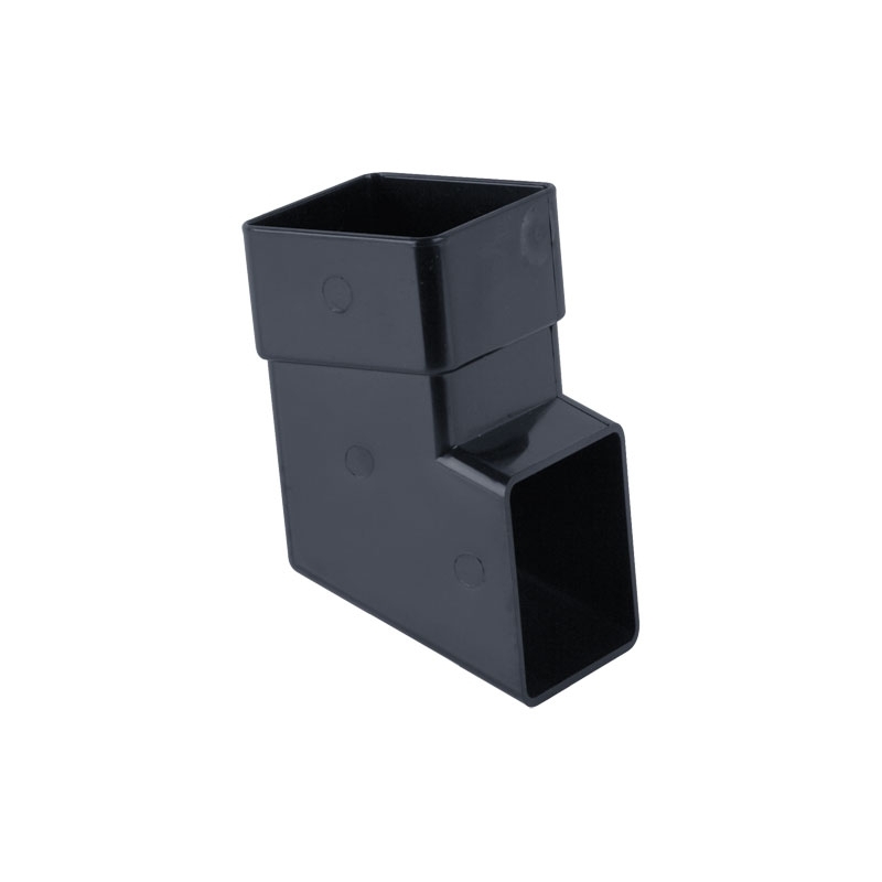 Plastic Guttering Square Downpipe Shoe 65mm - Anthracite Grey
