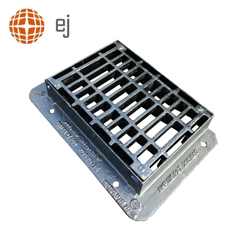 Cast Iron Reversible End Hinged Gully Grating & Frame 500 x 350mm D400