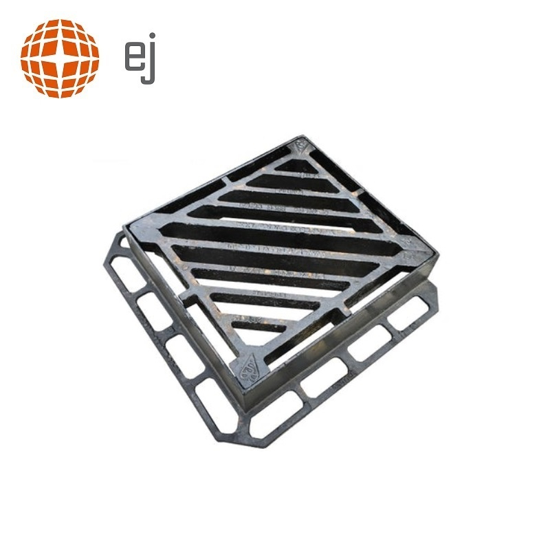 Cast Iron Double Triangular Gully Grating and Frame 440 x 400mm