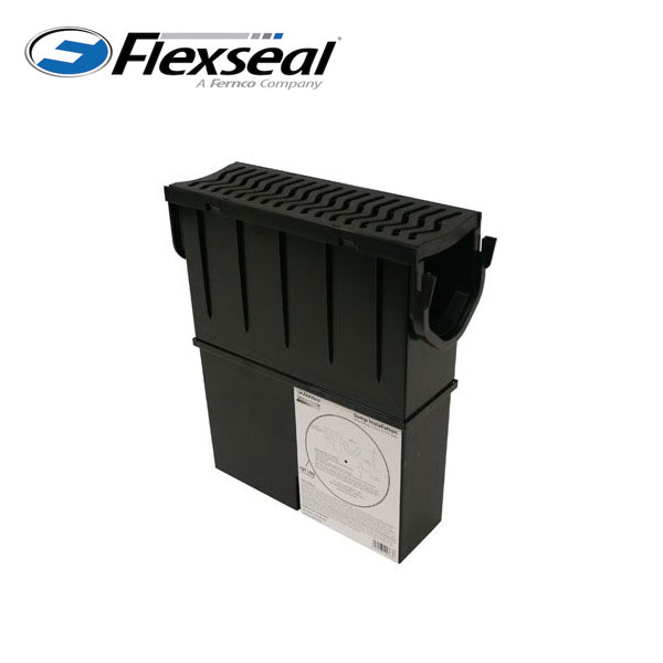 Fernco Stormdrain Channel Drain Sump Unit With Black Plastic Grate