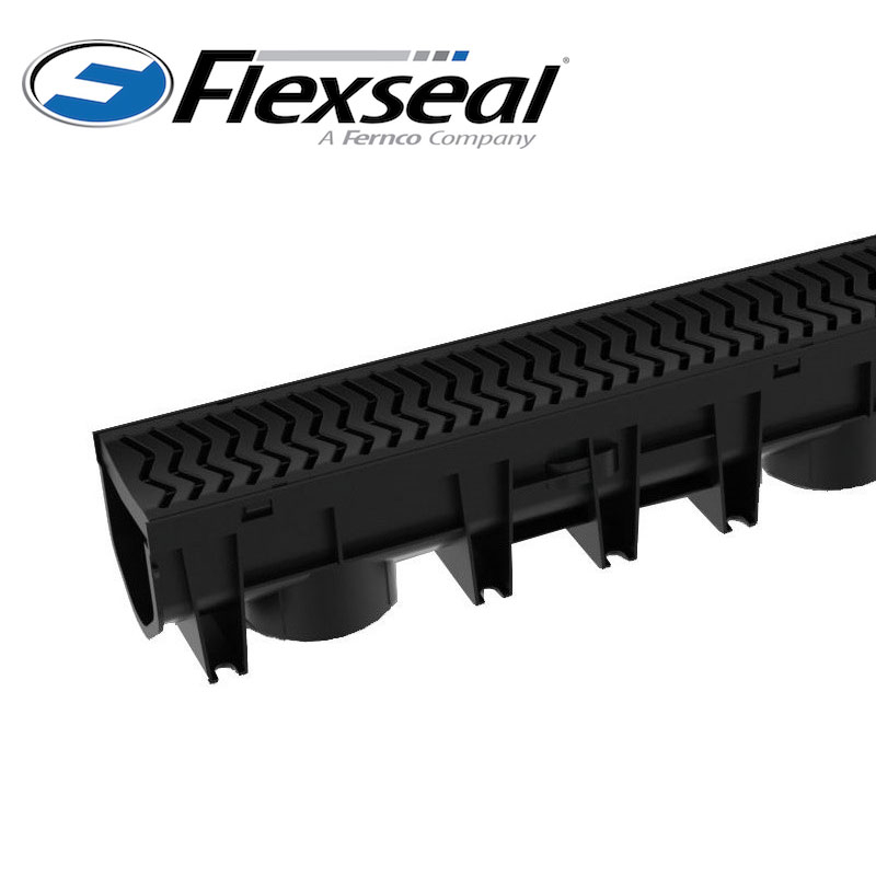 Channel Drain with Heelguard Plastic Grating - 1m
