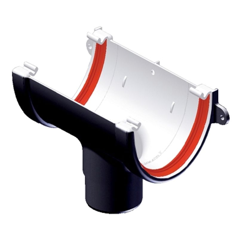 Deepflow Style Plastic Guttering Running Outlet - Black | Drainage ...