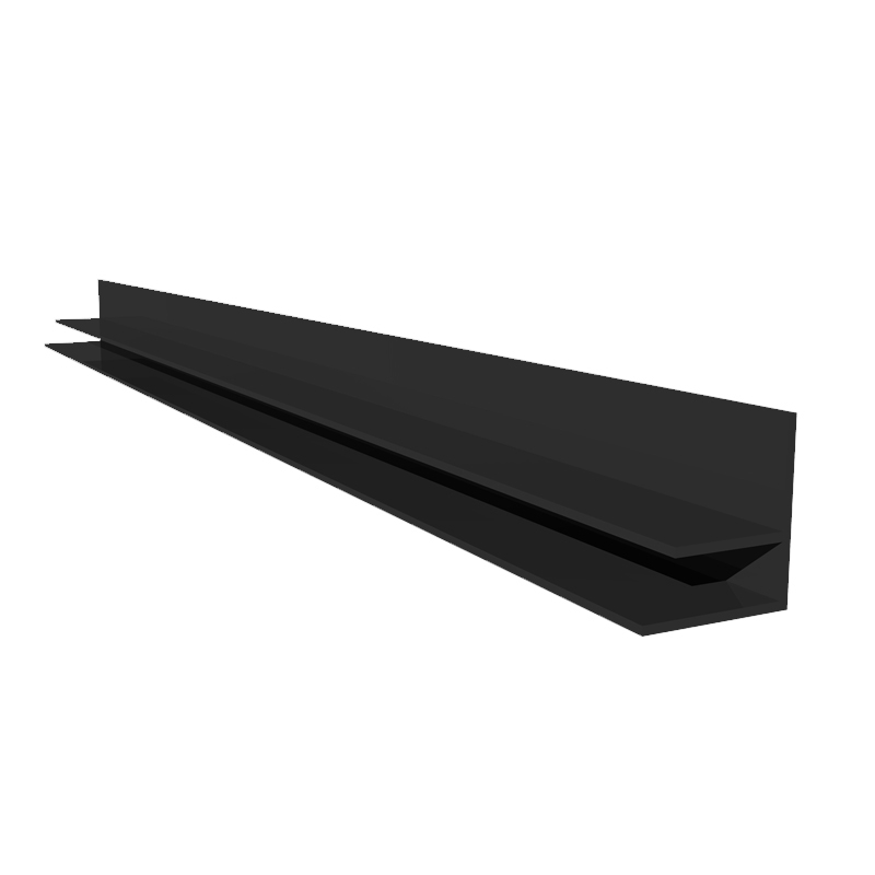 uPVC F Trim (Soffit Board Wall Trim) 5m - Black | Drainage Superstore®