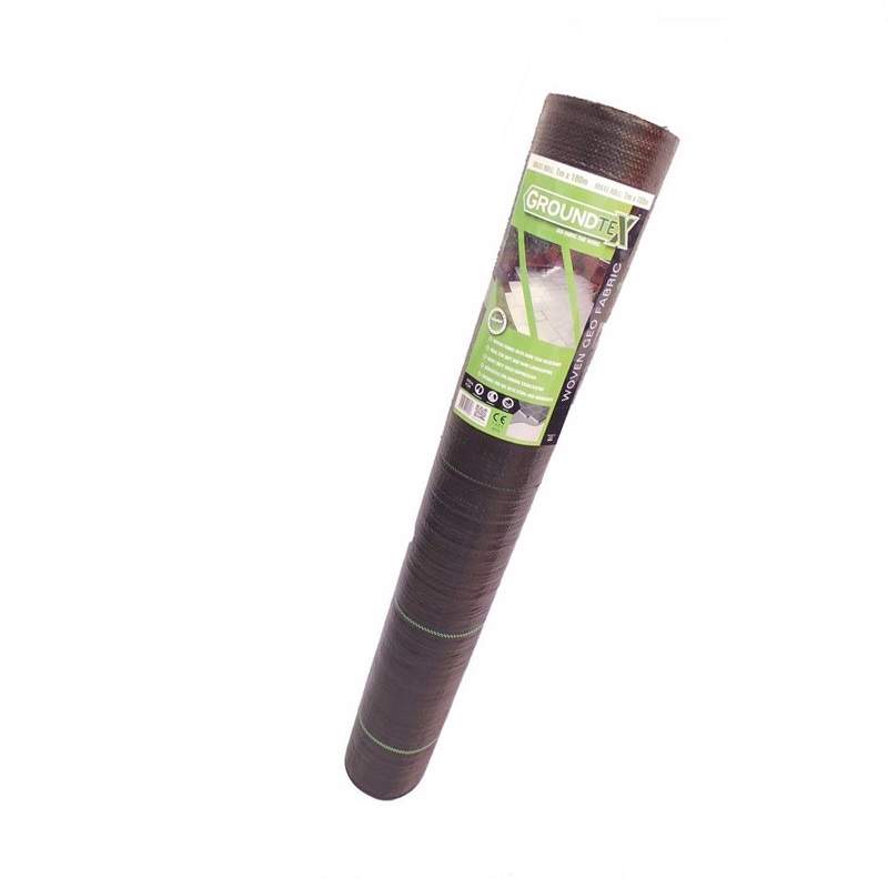 Groundtex Black Woven Geotextile Weed Barrier & Ground Stabiliser - 1000Mm X 100M Fabric