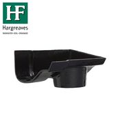 Cast Iron OG Guttering Dropend External 125x65mm Outlet - Black Finish