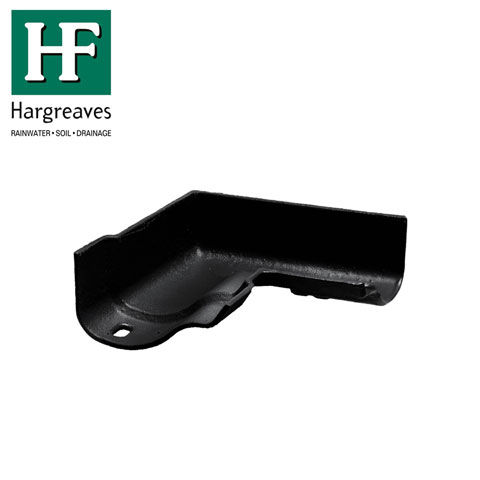 Cast Iron OG Guttering 90Dg Internal Angle - 115mm Black Finish