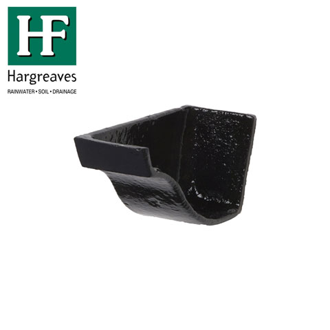 Cast Iron OG Guttering Internal Stopend - 100mm Black Finish